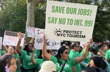 Mundo, Estados Unidos, Trabajadores hoteleros de Nueva York protestan