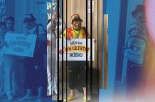 El hincha de Barcelona en su última radioterapia.