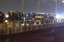 Balacera en el puente de la Unidad Nacional.