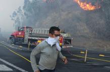 Incendio forestal en Guápulo Quito