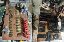 Armamento decomisado en Manabí por militares ecuatorianos