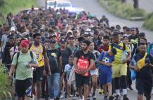 Una caravana de migra