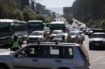 congestión vehicular en el redondel El Ciclista
