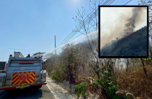 Incendio forestal en Cerro Azul