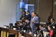 El asambleísta Jaime Moreno, de Construye, fue uno de los interpelantes en el juicio político contra la exministra Andrea Arrobo.