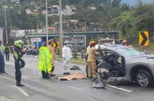 Accidente de tránsito en la vía Cuenca - Azogues