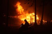 Fotografía del incendio que asola a Los Ángeles.