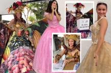 Elba González suele vestirse de forma extravagante para acudir a sufragar.