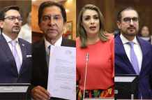 Leonardo Berrezueta, Lucio Gutiérrez, Lucía Posso y Vicente Taiano