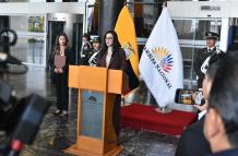 La presidenta de la Asamblea Viviana Veloz se pronunció este 18 de febrero de 2025.