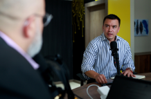 El presidente Daniel Noboa, en entrevista, el 10 de marzo del 2025.
