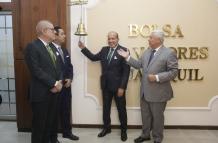 Banco Manabí, toque de campana, bolsa de valores de Guayaquil