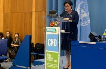 La canciller Gabriela Sommerfeld realiza una gira internacional para buscar apoyo internacional en temas de seguridad.