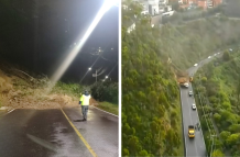 Un deslizamiento de tierra provoca el cierre de la antigua vía a Nayón.