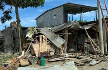 El Oro. Esta es una de las viviendas afectadas tras una de las explosiones.