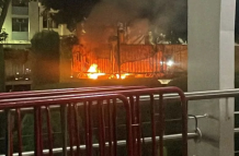 Conato de incendio en el Malecón Simón Bolívar.