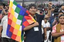 Evo Morales en acto proselitista