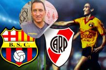 Manuel Uquillas en 1990 era el número 9 de Barcelona SC ante River Plate.