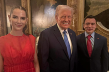 Daniel Noboa y Donald Trump durante su reunión.