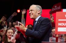 El primer ministro canadiense, el liberal Mark Carney, celebra su victoria en las elecciones, en Ottawa, Canadá, el 28 de abril de 2025