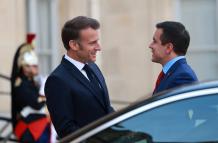 Emmanuel Macron, presidente de Francia recibió al mandatario ecuatoriano.