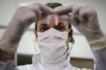 una científica en un laboratorio del Consejo Nacional de Investigaciones Científicas y Técnicas (Conicet) en Buenos Aires (Argentina).