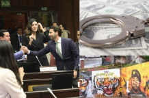 La bancada de ADN festeja la aprobación de la Ley de Solidaridad, el 7 de junio del 2025.