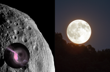 Asteroide aproximándose a la Luna