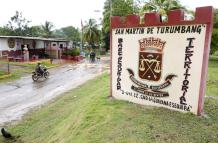 Entrada del pueblo de San Martín de Turumbang, estado Bolívar, Venezuela