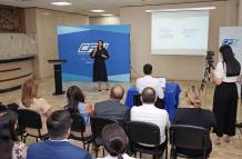 María Isabel Moncayo, gerente general de la Corporación Financiera Nacional (CFN), en rendición de cuentas.