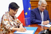 Los cancilleres de Ecuador, Gabriela Sommerfeld, y de Italia, Antonio Tajani, firmaron un memorando con el que el Gobierno de Roma permitirá el ingreso de trabajadores ecuatorianos a su país.
