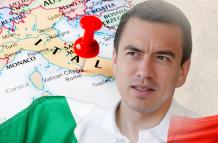 Daniel Noboa en su visita a Italia