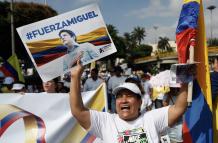 movilización a favor del senador Miguel Uribe Turbay