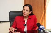 Ministra de Energía, Inés Manzano, en entrevista pasada con los medios.