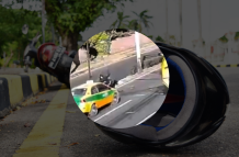 Motociclista resultó afectado tras ser impactado por un taxi en Pifo.