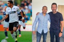 Jefferson Montero y Hugo Viana, director deportivo del Manchester City.