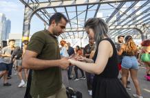 Personas bailando en Nueva York