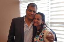 Marcela Aguiñaga y Rafael Correa