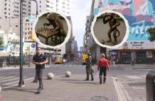 Renovación de calle Panamá con esculturas de iguana y mono