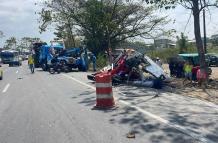 Accidente en la vía Daule Nobol