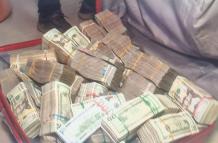 Dinero decomisado en La Aurora