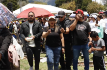 La ministra de Gobierno, Zaida Rovira, en una concentración desarrollada en El Arbolito, el domingo 5 de agosto del 2025.