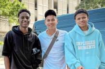 Darwin Guagua, Jordy Alcívar y Patrick Mercado jugadores de Ecuador.