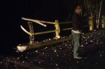 Puente en la vía Cuenca-Girón-Pasaje dañado tras explosión la madrugada del 15 de octubre.