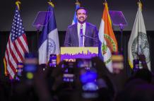 Zohran Mamdani, alcalde electo de la ciudad de Nueva York, pronuncia un discurso durante una fiesta celebrada la noche de las elecciones