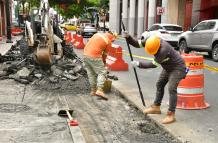 ampliación de aceras en calle Pichincha