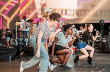 El grupo Kiruba ensayando para su show en Guayaquil en 2024.