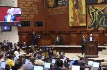 Mario Godoy en la Asamblea durante su comparecencia por los señalamientos en su contra.