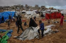 Familias palestinas desplazadas