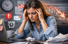 Estrés frente a la pantalla de trabajo